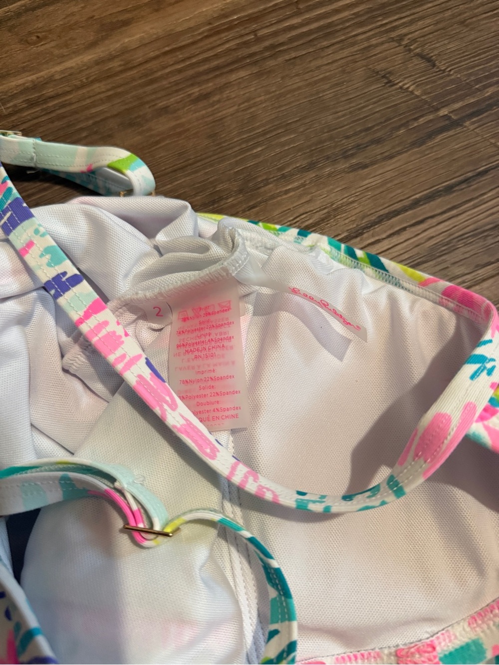Lilly Pulitzer Nolet One Piece Swimsuit Multi Private Island Engineered SIZE 2 - Picture 5 of 5